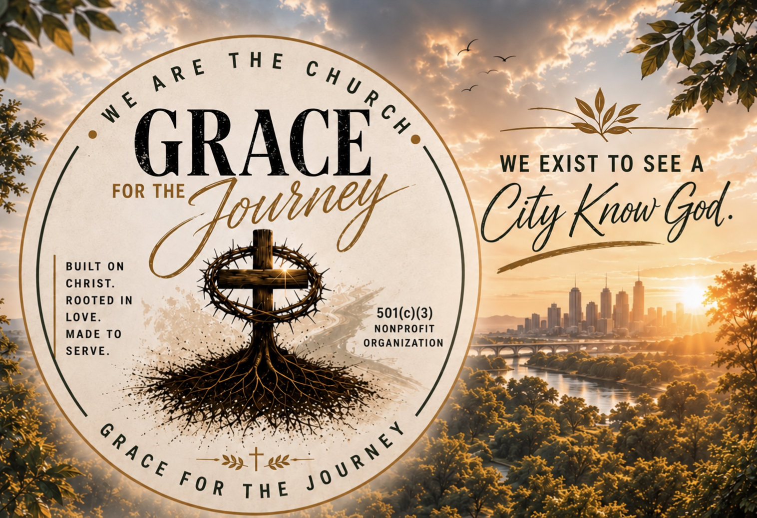 Grace for the Journey: We are the church. Built on Christ, rooted in love, made to serve. We exist to see a city know God.